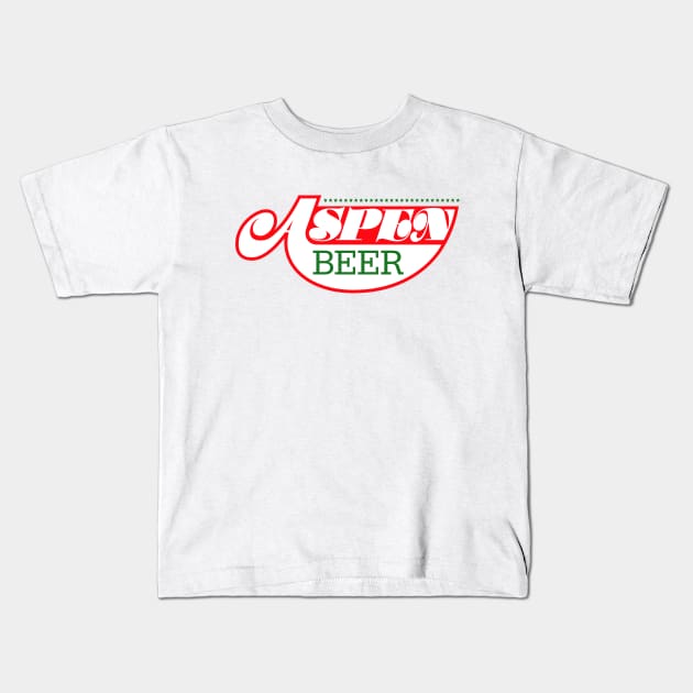 Aspen Beer White Logo Kids T-Shirt by Ekliptik